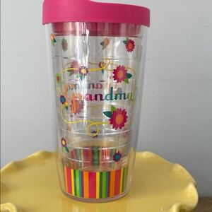 Colorful Grandma Tervis with Pink Lid